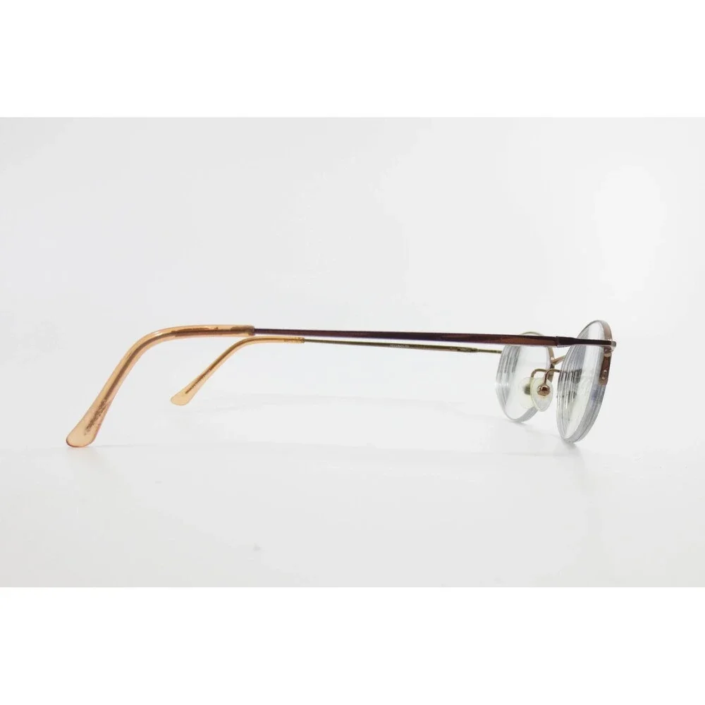 Seiko Titanium Eyeglasses Brown Oval Frames 49 18 135 T 533 Half Rimless 37597